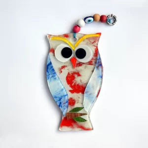 Baykuş Cam Füzyon Duvar Süsü BCF30015