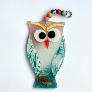 Baykuş Cam Füzyon Duvar Süsü BCF30016