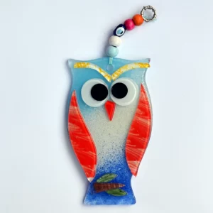 Baykuş Cam Füzyon Duvar Süsü BCF30013