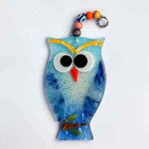 Baykuş Cam Füzyon Duvar Süsü BCF30014